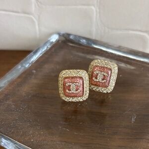 Chanel Pink Stud Earrings